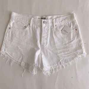 Free People Denim Shorts In Spring White